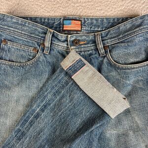 Todd Shelton Selvedge Jeans Mens 29 x 28  Blue Denim YKK Zipper Tapered Made USA